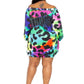 Electric leopard off shoulder bubble mini dress