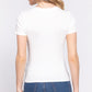 Short Slv Crew Neck Variegated Rib Knit Top