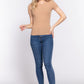 Short Slv Crew Neck Variegated Rib Knit Top