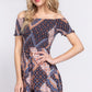 Off Shoulder Smoked Print Woen Romper