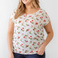 Plus Flower Print Ruched Top