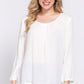 3/4 Roll Up Slv Pleated Blouse