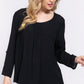 3/4 Roll Up Slv Pleated Blouse