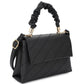 Fashion Smooth Pattern Wrinkle Handle Crossbody Bag