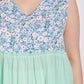 Floral Color Block Ruffle Detail Tiered V-neck Top