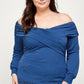 Plus Size Solid Wrap Dressy Top