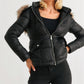 Long Sleeve Faux Fur Hood Padded Water Resistant Finish Jacket