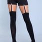 Opaque Thigh Highs With Attached Clip Garter. (shorts Not Included.)