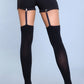 Opaque Thigh Highs With Attached Clip Garter. (shorts Not Included.)