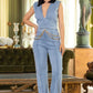 Washed Denim Stretch Fashion Jumpsuit