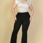 Plus Size Bubble Fabric Flare Pants