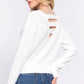 Dolman Slv Strappy Open Back Sweater