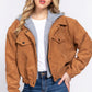 Long Slv Hoodie Corduroy Jacket