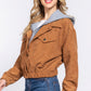 Long Slv Hoodie Corduroy Jacket