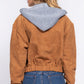 Long Slv Hoodie Corduroy Jacket