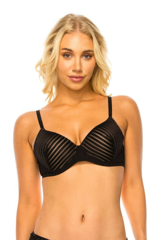 Stripe Lace Bra