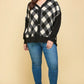 Plus Size Buffalo Plaid Knit Button Up Oversize Cardigan