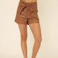 Faux leather shorts