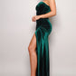 Strapless Sweetheart Maxi Velvet Dress