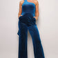 Scarf Top Glitter Velvet Jumpsuit