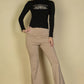 High Waisted Front Pocket Flare Pants