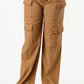 Solid Corduroy Cargo Pants