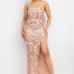 Sequin Back-crisscross Tie Slit Dress