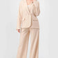 Luxe Stretch Woven Loose Fit Blazer And Wide Legs Pants Semi Formal Set