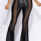 Mesh Detailed Flared Pants