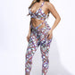 Printed Tie Detailed Jumpsuit