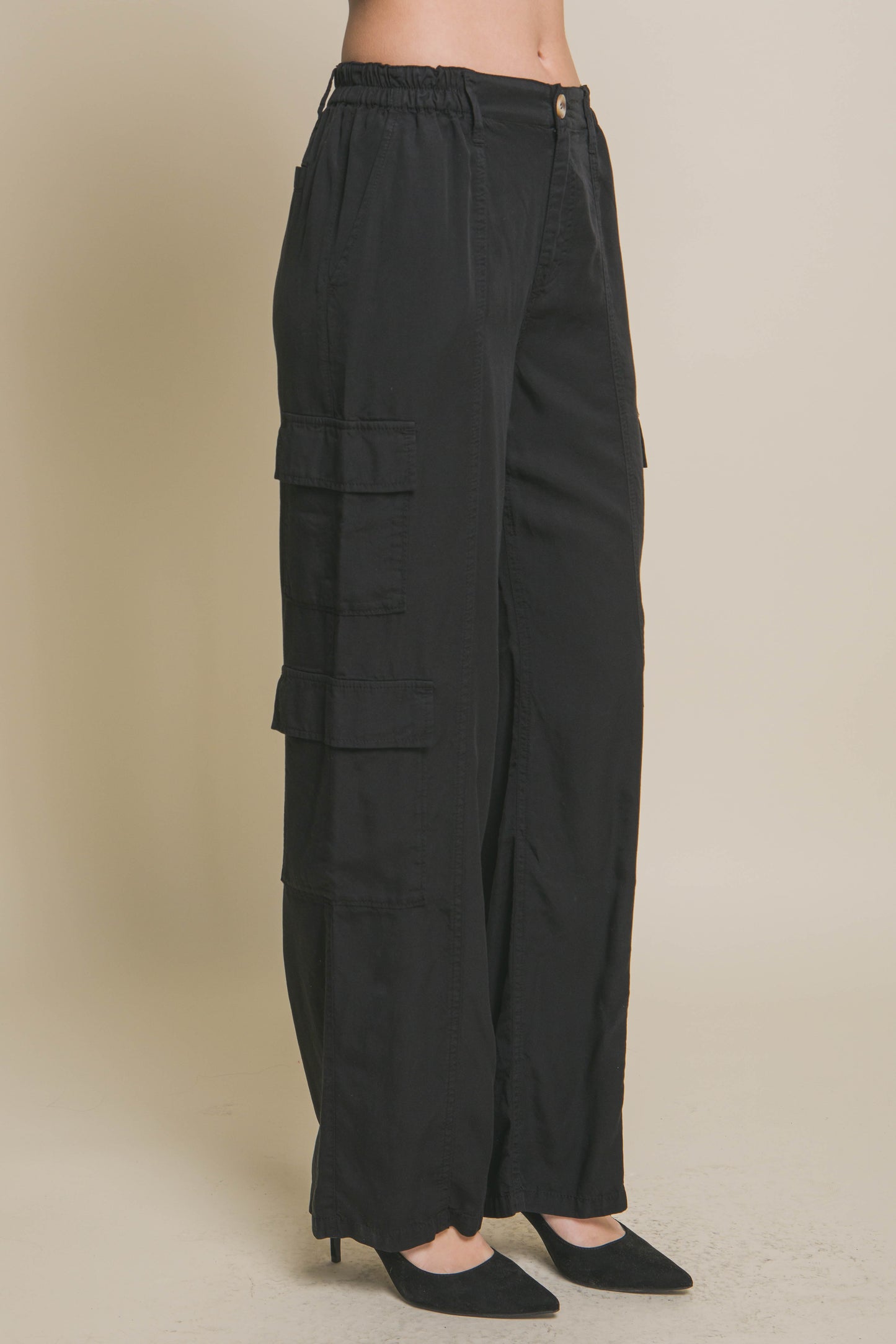 Full-length Tencel Pants With Cargo Pockets