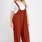 French Terry Wide Leg Jumpsuit Overalls