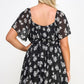 Plus Size Floral Chiffon Dress