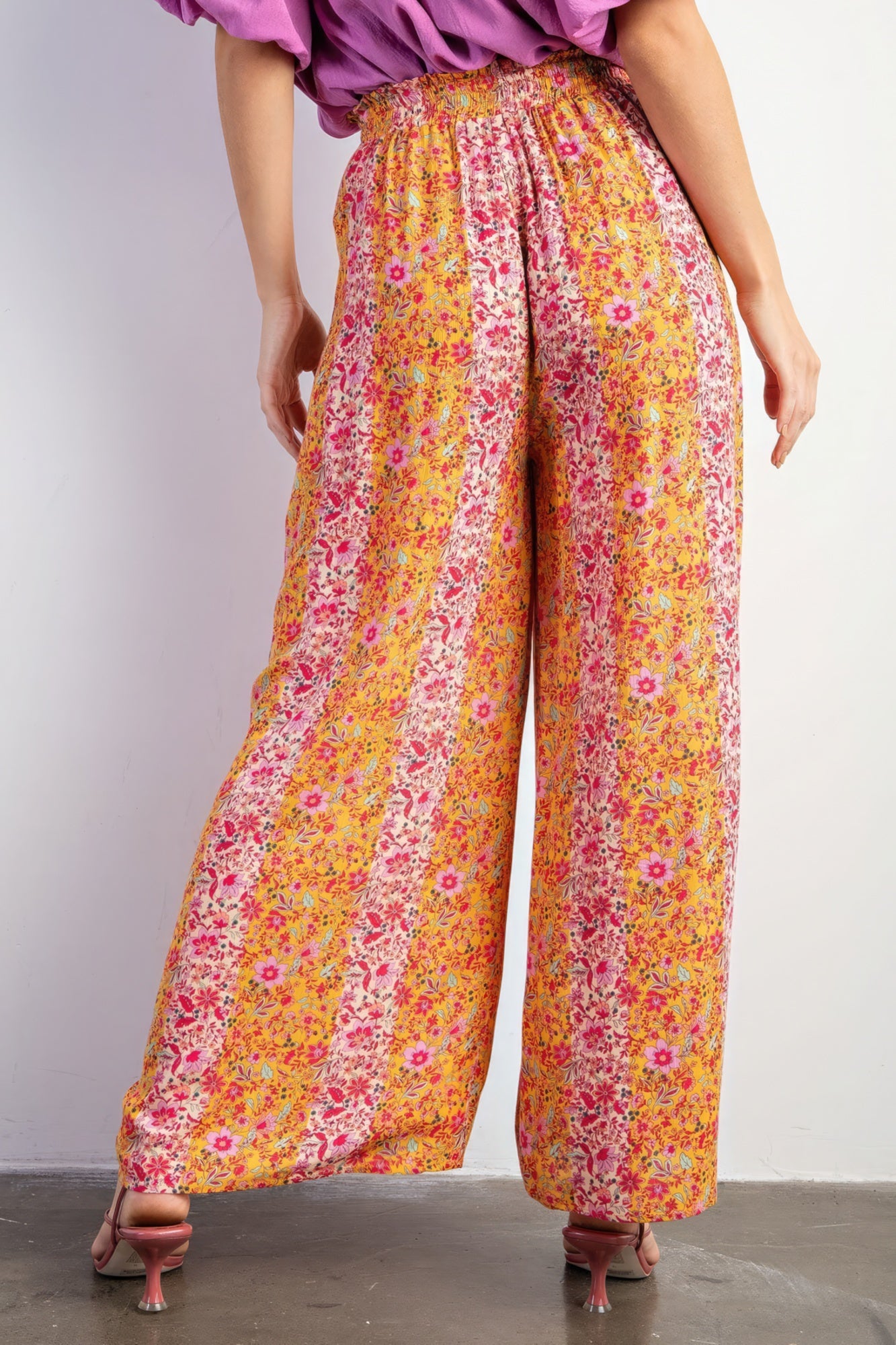 Floral Print Gauze Palazzo Pants