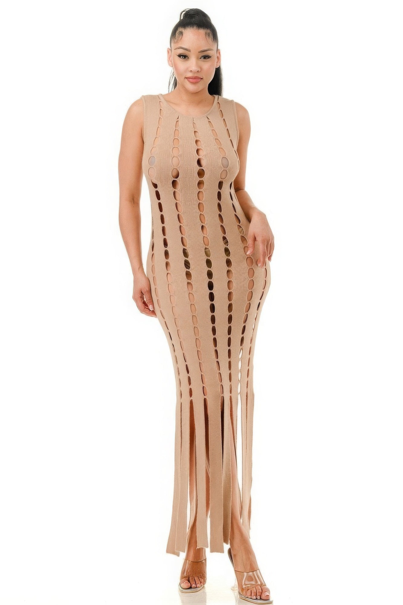 Cut Out Fringe Dress